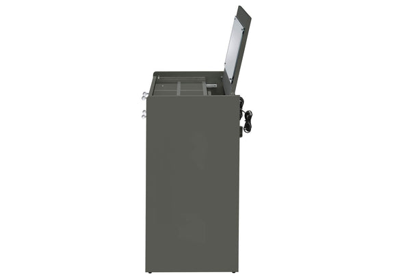 930210 Danbury 3-drawer Makeup Vanity & Stool Set Grey High Gloss