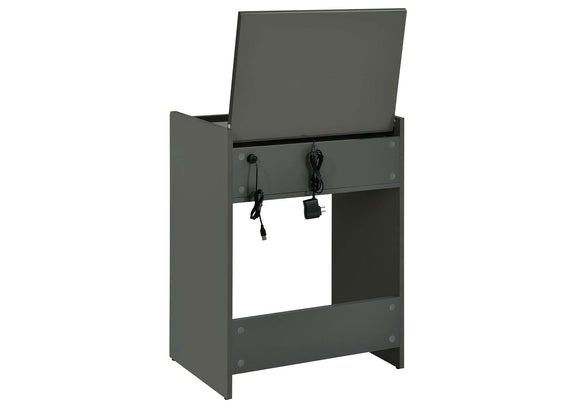 930210 Danbury 3-drawer Makeup Vanity & Stool Set Grey High Gloss