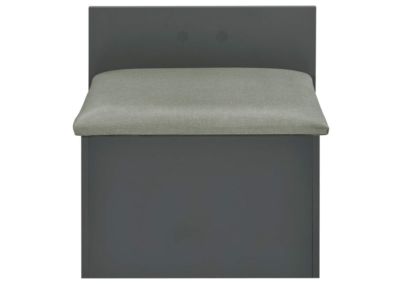 930210 Danbury 3-drawer Makeup Vanity & Stool Set Grey High Gloss