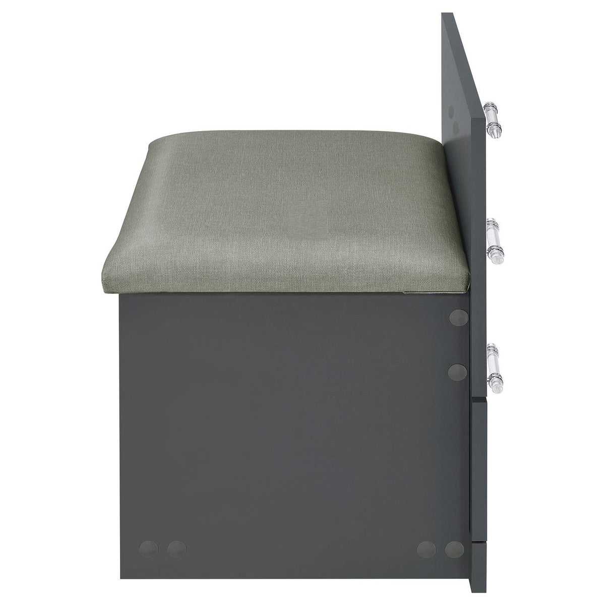 930210 Danbury 3-drawer Makeup Vanity & Stool Set Grey High Gloss