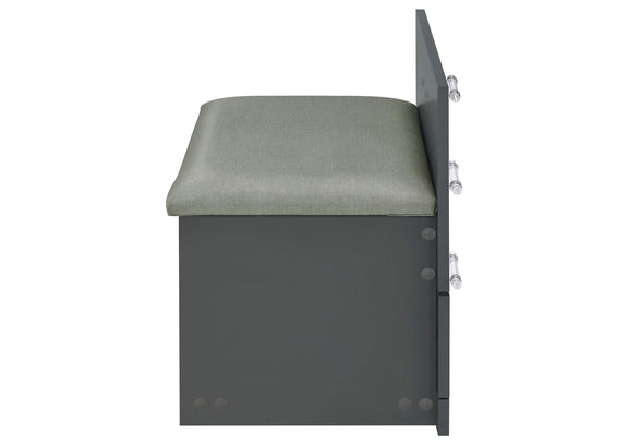 930210 Danbury 3-drawer Makeup Vanity & Stool Set Grey High Gloss