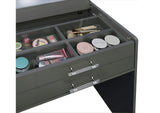 930210 Danbury 3-drawer Makeup Vanity & Stool Set Grey High Gloss
