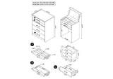 930210 Danbury 3-drawer Makeup Vanity & Stool Set Grey High Gloss