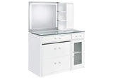 930218 Flora 2-drawer Vanity Set with LED Mirror White High Gloss