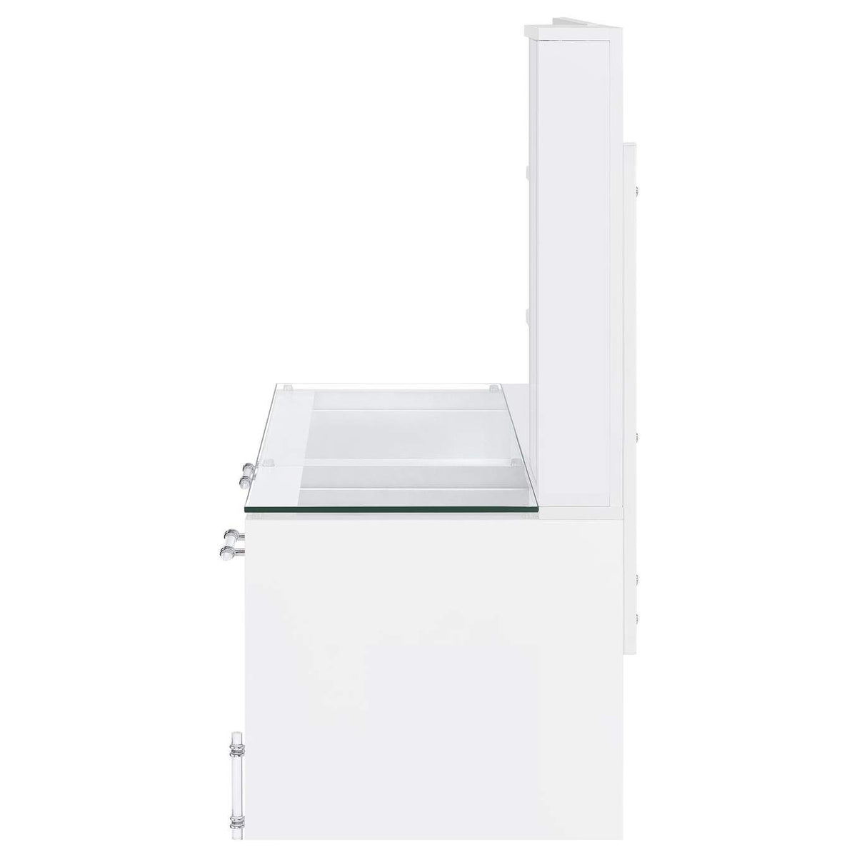 930218 Flora 2-drawer Vanity Set with LED Mirror White High Gloss