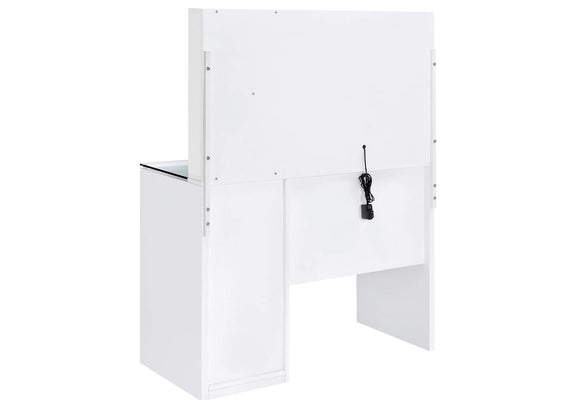 930218 Flora 2-drawer Vanity Set with LED Mirror White High Gloss