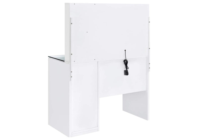 930218 Flora 2-drawer Vanity Set with LED Mirror White High Gloss