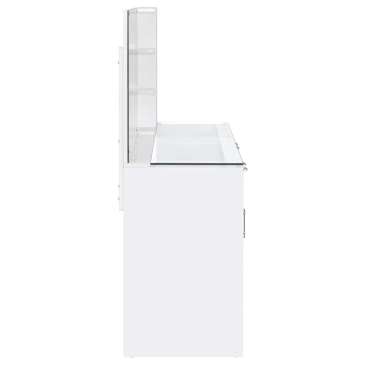 930218 Flora 2-drawer Vanity Set with LED Mirror White High Gloss