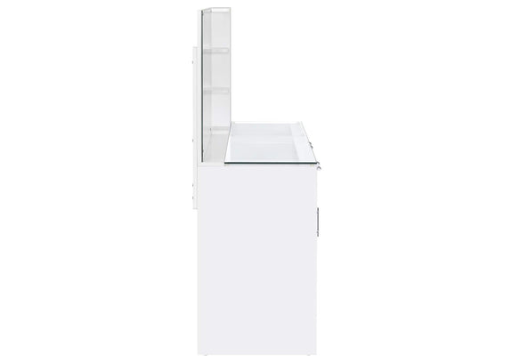 930218 Flora 2-drawer Vanity Set with LED Mirror White High Gloss