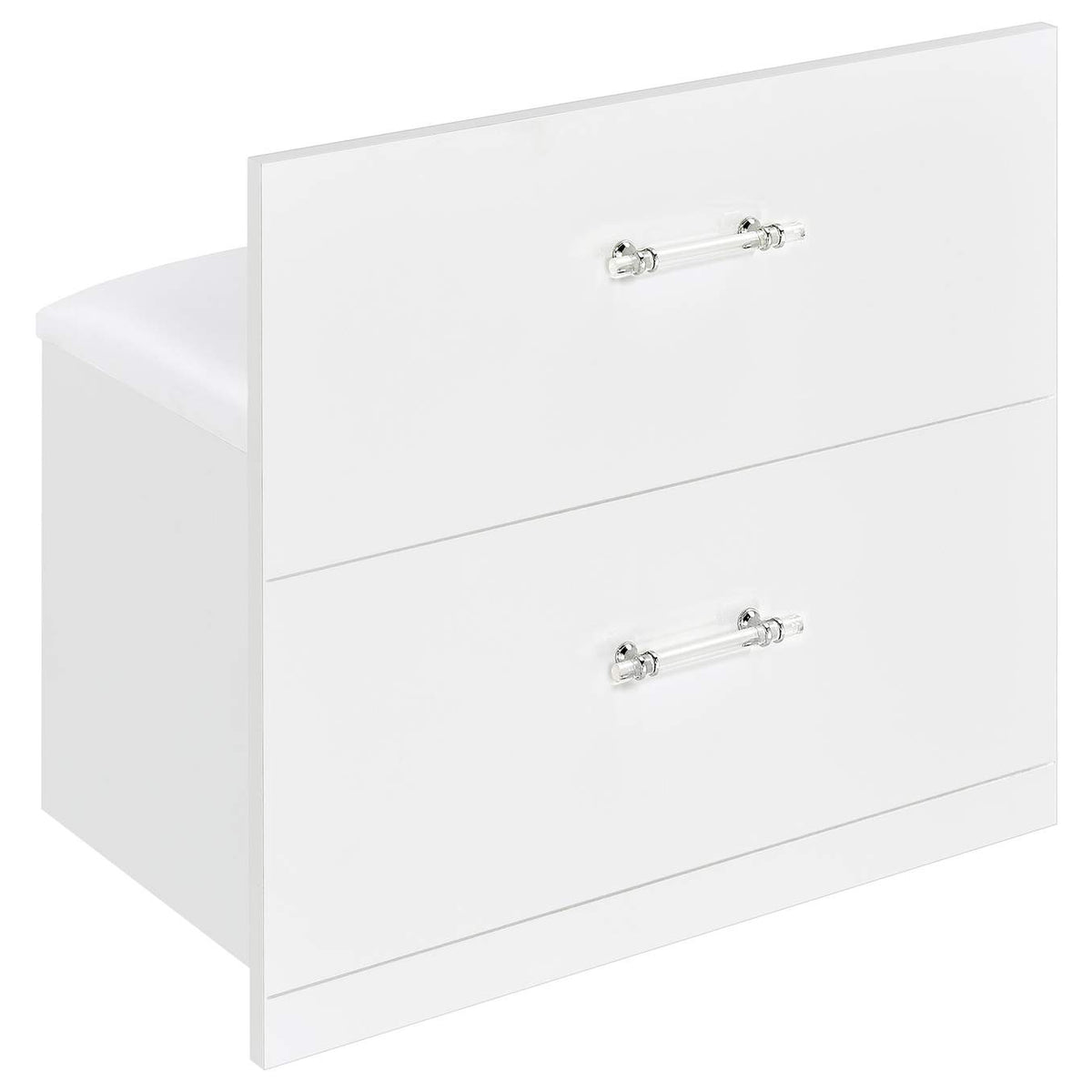 930218 Flora 2-drawer Vanity Set with LED Mirror White High Gloss