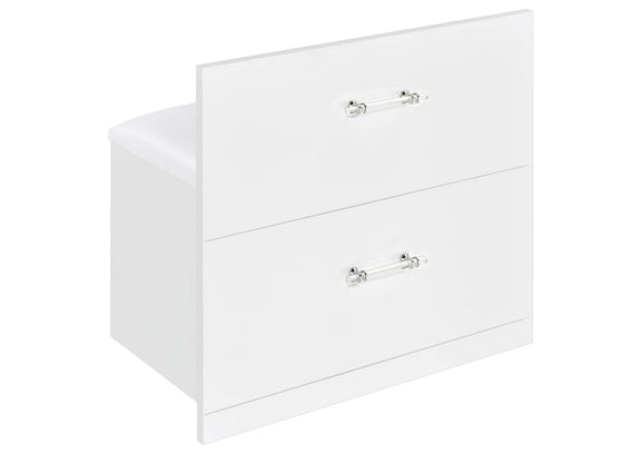 930218 Flora 2-drawer Vanity Set with LED Mirror White High Gloss