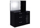 930219 Flora 2-drawer Vanity Set with LED Mirror Black High Gloss