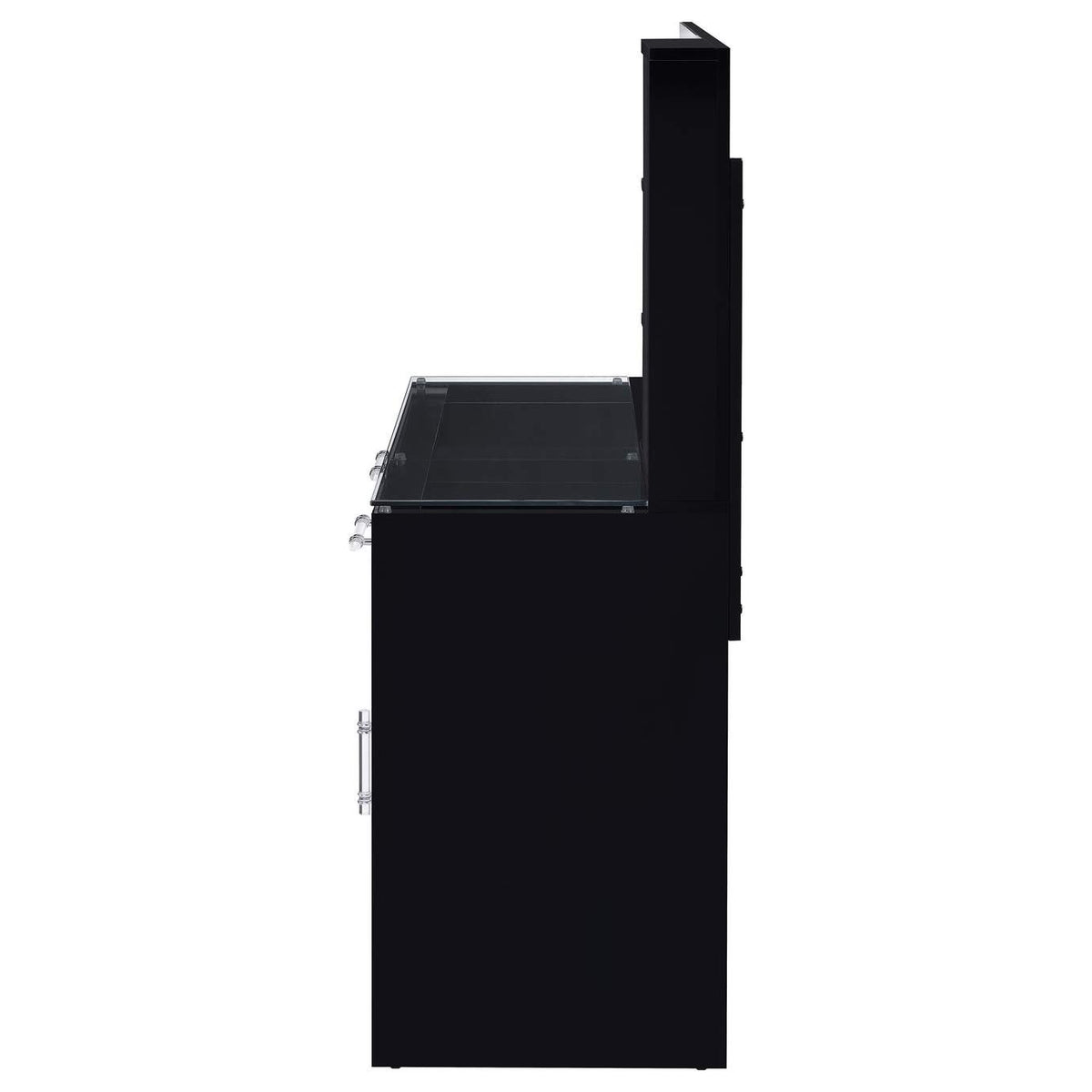 930219 Flora 2-drawer Vanity Set with LED Mirror Black High Gloss