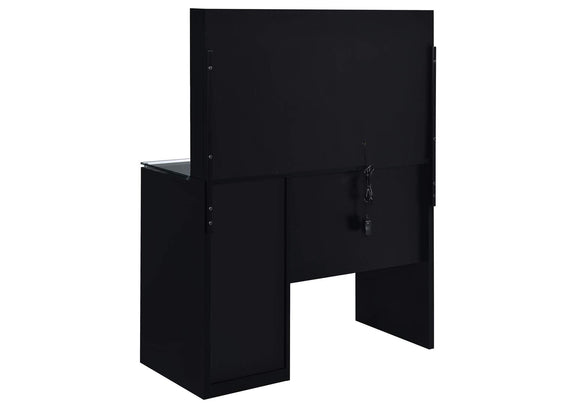 930219 Flora 2-drawer Vanity Set with LED Mirror Black High Gloss