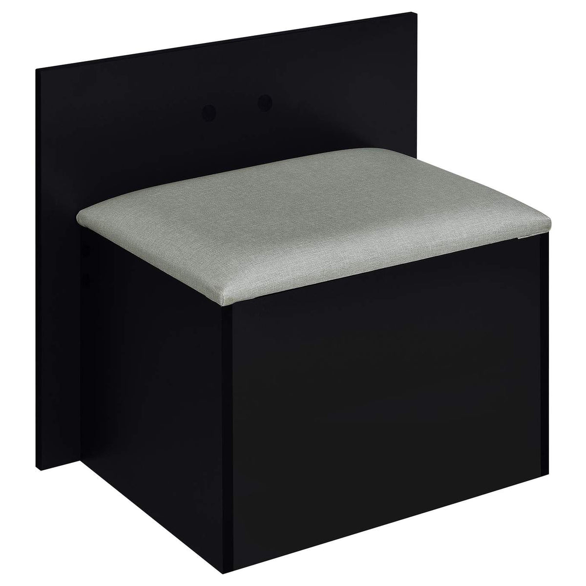 930219 Flora 2-drawer Vanity Set with LED Mirror Black High Gloss