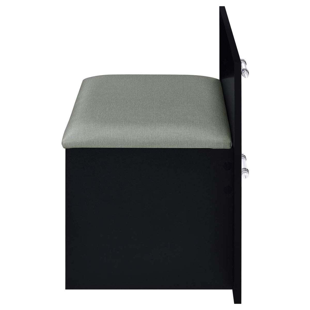 930219 Flora 2-drawer Vanity Set with LED Mirror Black High Gloss