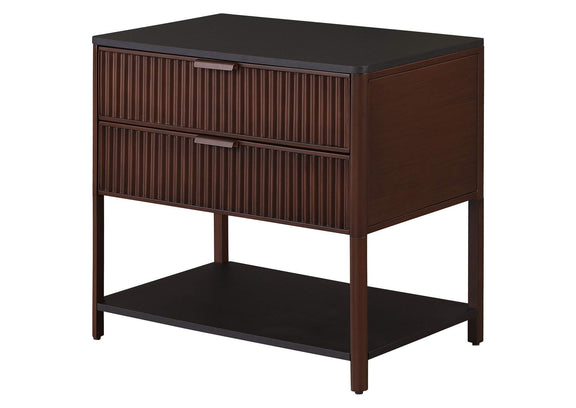 930221 Zimmerlee 2-drawer Side Table with Shelf Rust Brown