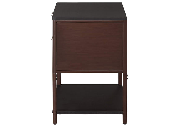 930221 Zimmerlee 2-drawer Side Table with Shelf Rust Brown