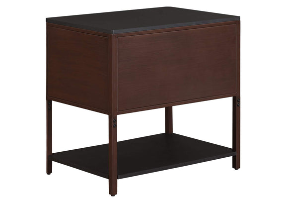 930221 Zimmerlee 2-drawer Side Table with Shelf Rust Brown