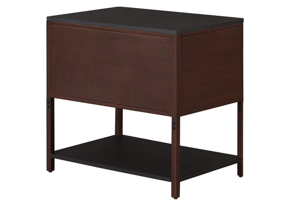 930221 Zimmerlee 2-drawer Side Table with Shelf Rust Brown