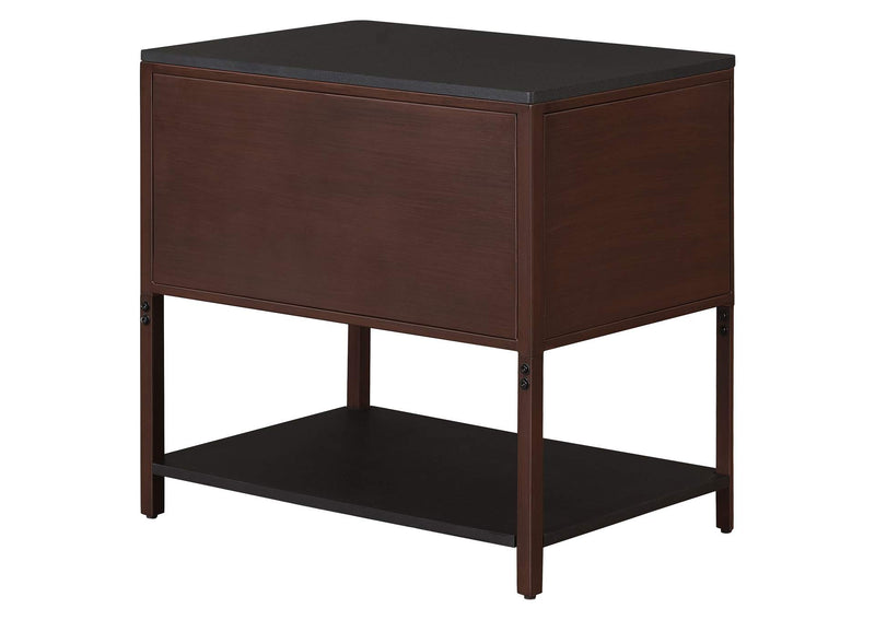 930221 Zimmerlee 2-drawer Side Table with Shelf Rust Brown