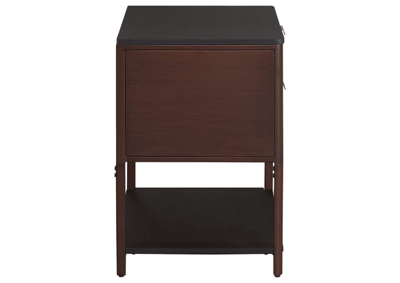930221 Zimmerlee 2-drawer Side Table with Shelf Rust Brown