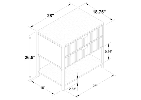 930221 Zimmerlee 2-drawer Side Table with Shelf Rust Brown