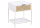 930236 Amherst 1-drawer Radio Weave Cane Metal Bedside Table White