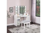 930245 Regina Makeup Vanity Table Set with Lighting White