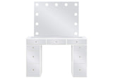 930245 Regina Makeup Vanity Table Set with Lighting White