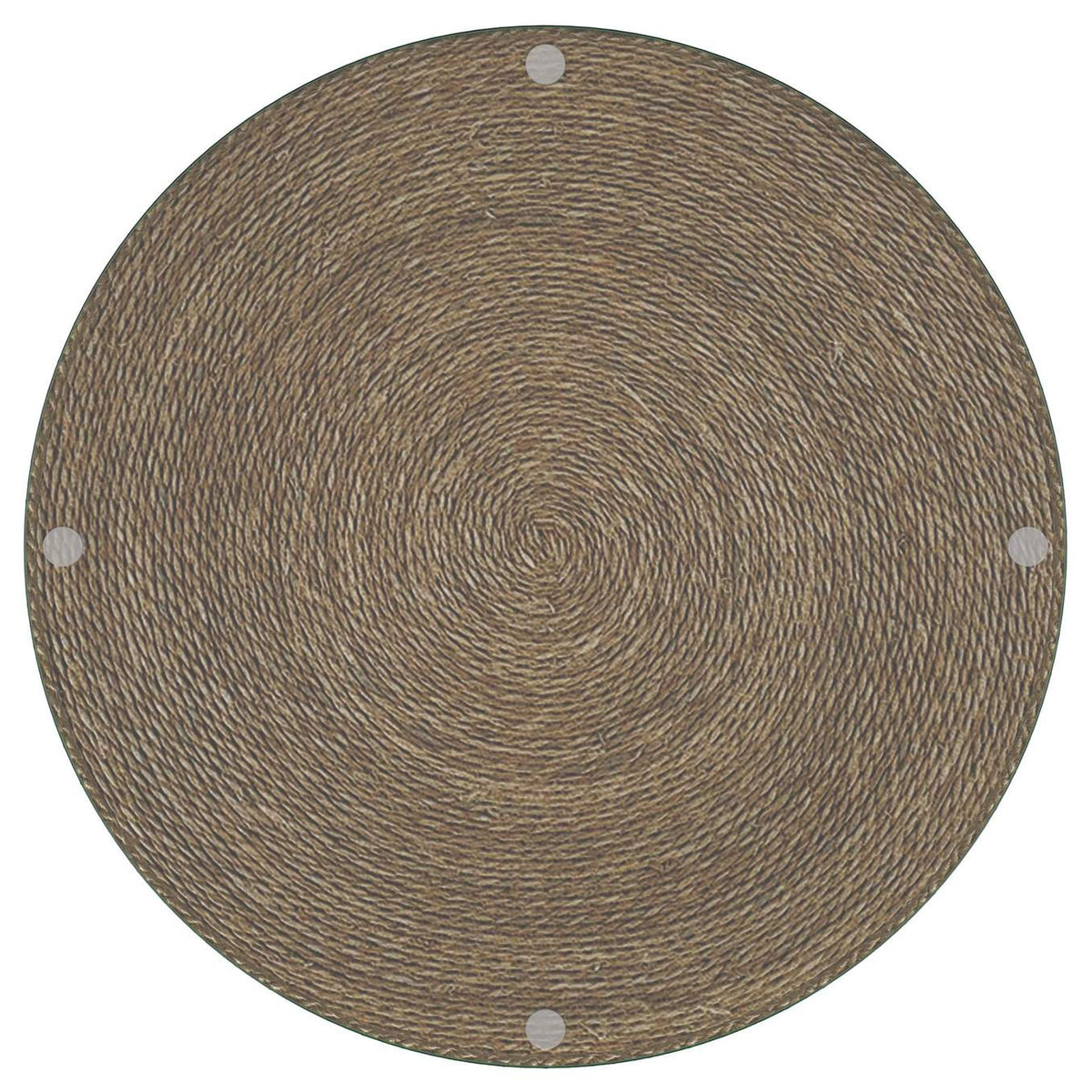 930270 Halden Round Woven Seagrass Accent Side Table Light Brown
