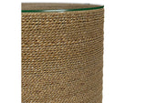 930270 Halden Round Woven Seagrass Accent Side Table Light Brown