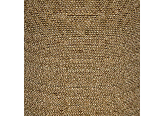 930270 Halden Round Woven Seagrass Accent Side Table Light Brown