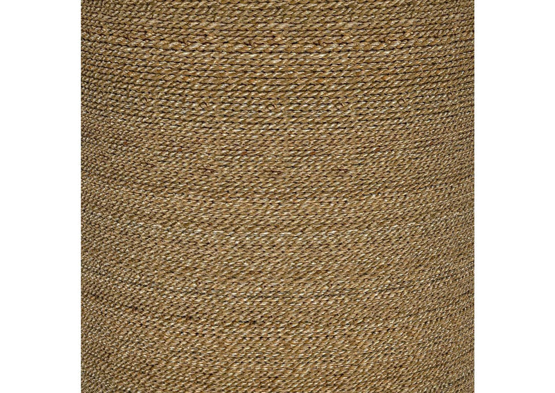 930270 Halden Round Woven Seagrass Accent Side Table Light Brown