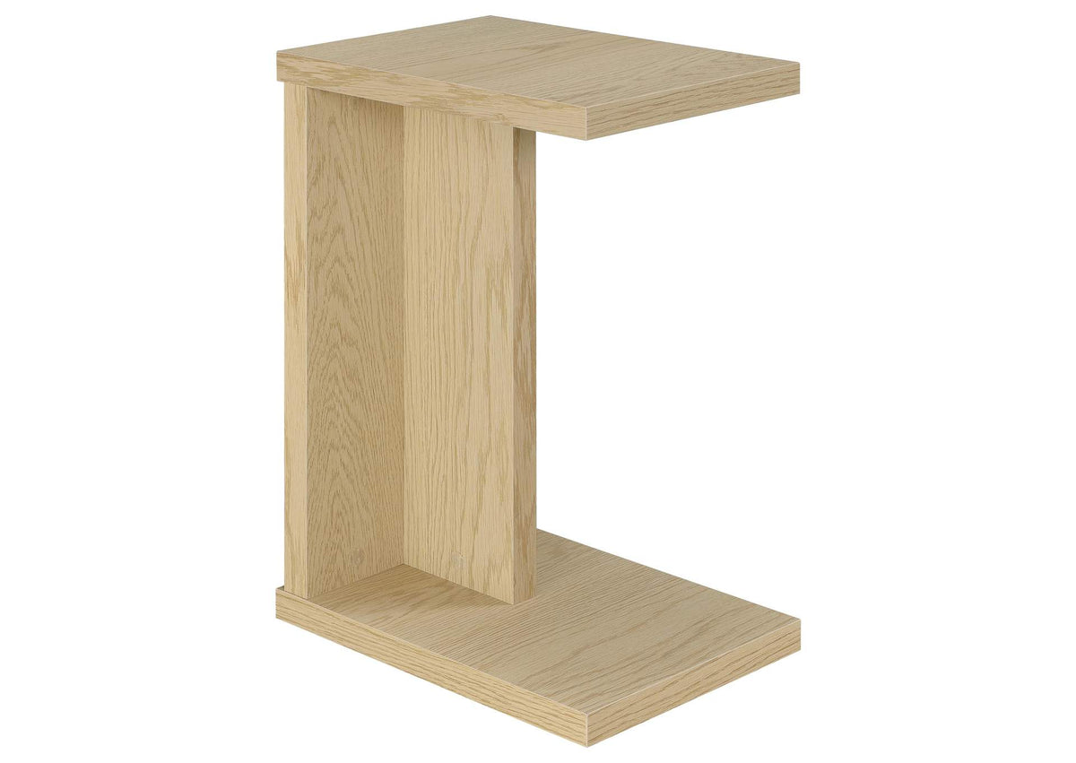930275 Clower Engineered Wood C-Shaped Sofa Side Table Light Oak