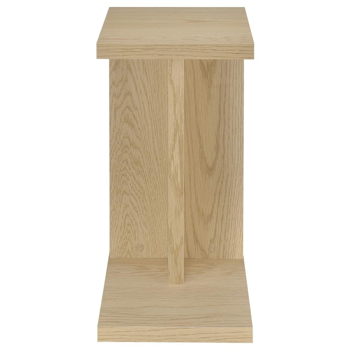 930275 Clower Engineered Wood C-Shaped Sofa Side Table Light Oak