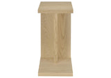 930275 Clower Engineered Wood C-Shaped Sofa Side Table Light Oak