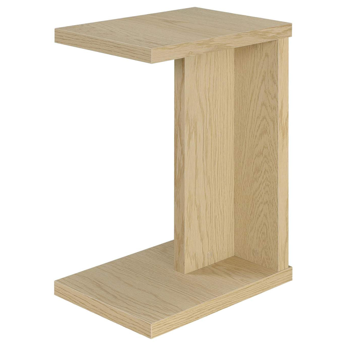 930275 Clower Engineered Wood C-Shaped Sofa Side Table Light Oak