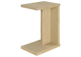 930275 Clower Engineered Wood C-Shaped Sofa Side Table Light Oak