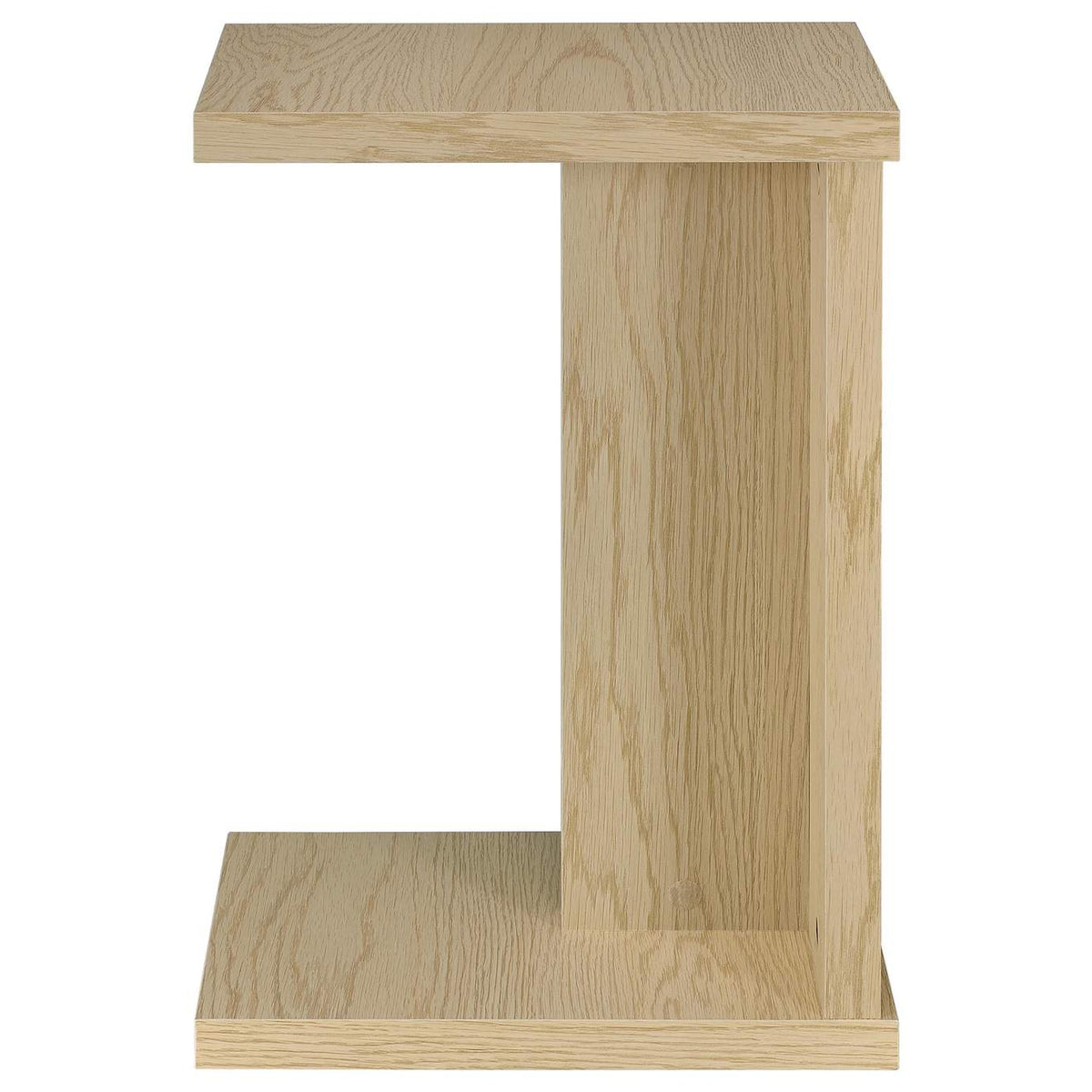 930275 Clower Engineered Wood C-Shaped Sofa Side Table Light Oak