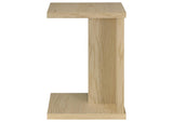 930275 Clower Engineered Wood C-Shaped Sofa Side Table Light Oak