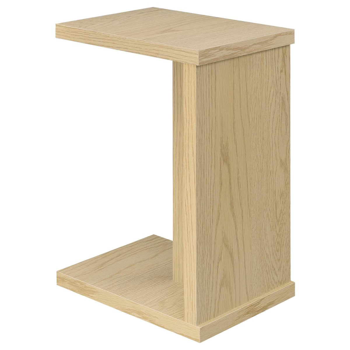 930275 Clower Engineered Wood C-Shaped Sofa Side Table Light Oak