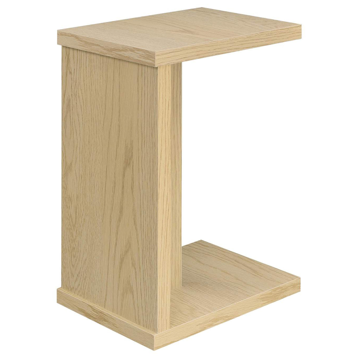 930275 Clower Engineered Wood C-Shaped Sofa Side Table Light Oak