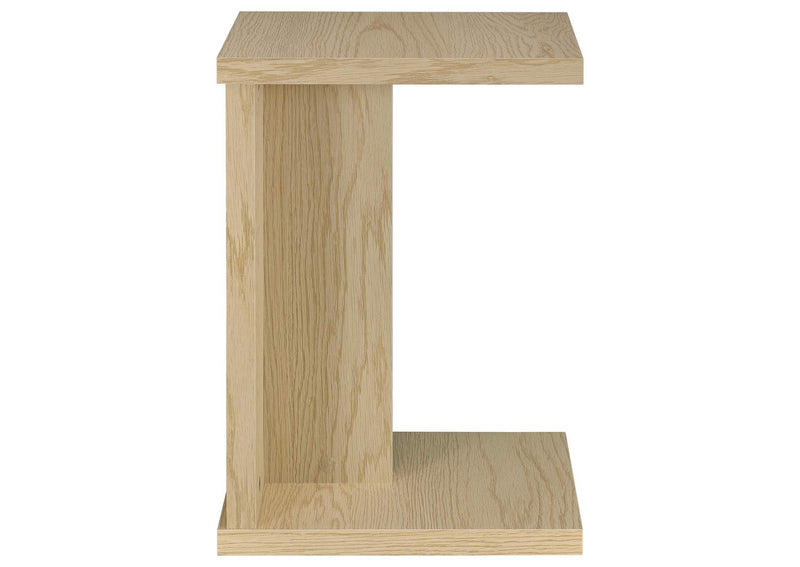 930275 Clower Engineered Wood C-Shaped Sofa Side Table Light Oak