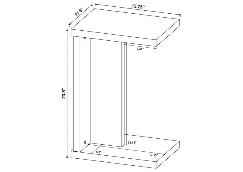 930275 Clower Engineered Wood C-Shaped Sofa Side Table Light Oak