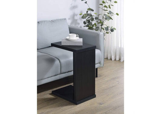 930276 Clower Engineered Wood C-Shaped Sofa Side Table Black