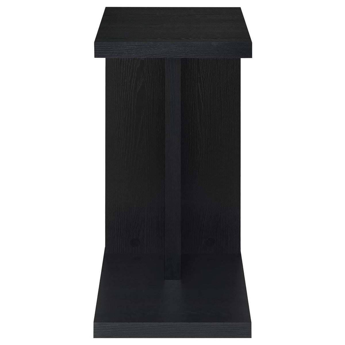 930276 Clower Engineered Wood C-Shaped Sofa Side Table Black