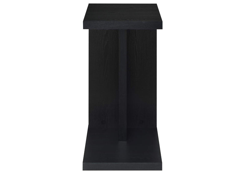 930276 Clower Engineered Wood C-Shaped Sofa Side Table Black
