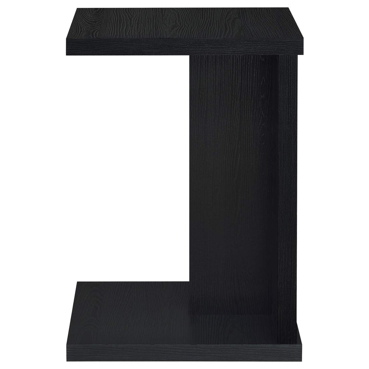 930276 Clower Engineered Wood C-Shaped Sofa Side Table Black