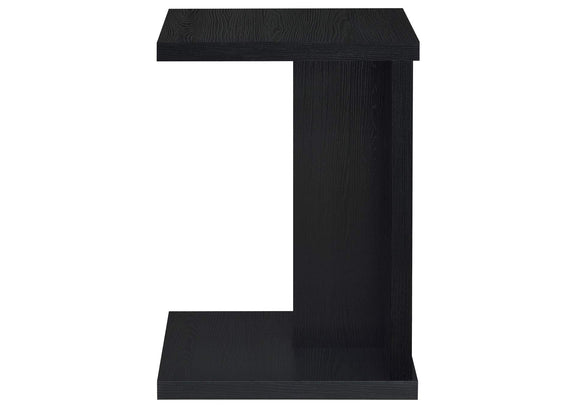 930276 Clower Engineered Wood C-Shaped Sofa Side Table Black